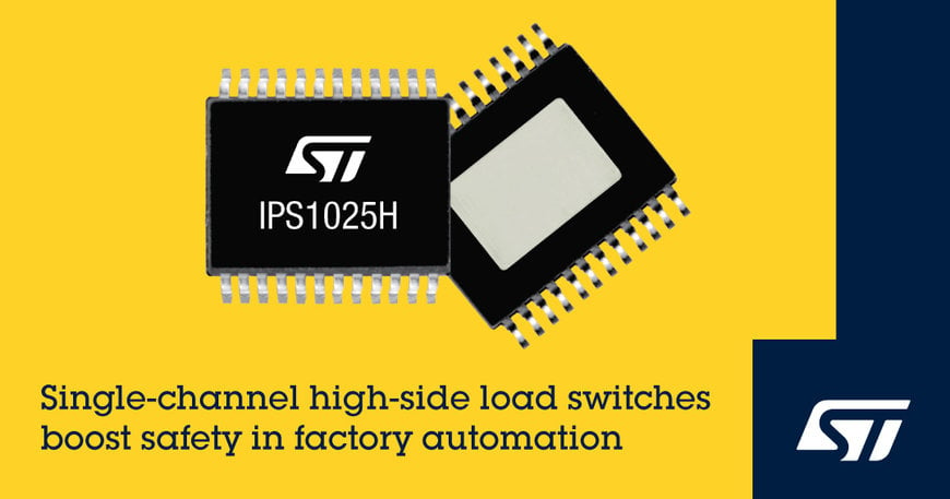 STMicroelectronics introduces single-channel load switches for applications with high startup current